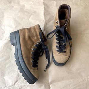 Vintage LL Bean Hiking Boots 5.5 womens D466 Suede Thinsulate